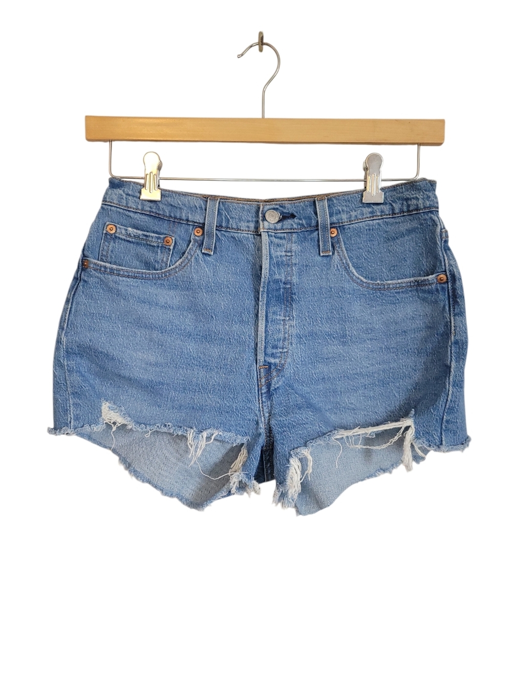 Levi’s 501 Cut Off Shorts W29 High Rise Distressed Raw Hem Vintage 90s Denim
